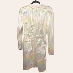 NWT Avec Les Filles Holographic Trench/Rain Coat